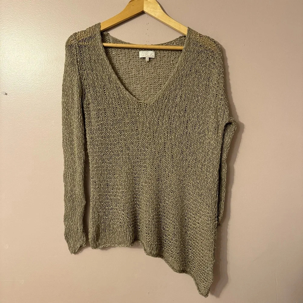 Aritzia Talula Asymmetrical Open Knit Sweater Women Size S
